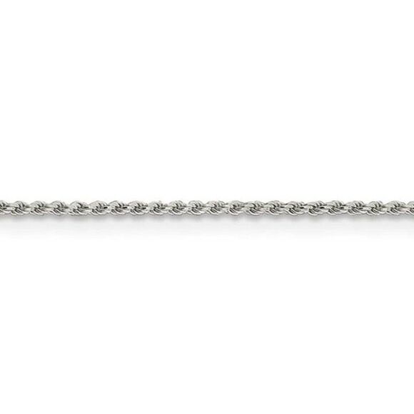 1.1mm Sterling Silver Solid Diamond Cut Rope Chain Necklace, 18 Inch - Picture 4 of 8